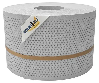 Produktbild von Doppelstab Sichtschutz zaun|zu PREMIUM gelocht 20% Streifen PP Zaunblende Lichtgrau 50m
