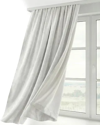 Immagine prodotto di Tenda in velluto oscurante con passanti, 140 x 175 cm, colore bianco
