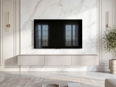 Produktbild von AX LIVING Barvo 3x100 cm TV Kommode Lowboard Beige Kaschmir Hängend