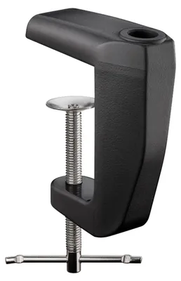 Produktbild von Goobay Ersatztischklemme für Lupenleuchten mit Gelenkarm, schwarz - für Tischplattenstärken 0 mm - 60 mm, massives Metall, pulverbeschichtet
