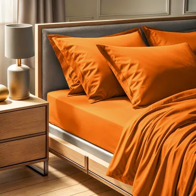 Produktbild von L'Essentiel Linge de Maison, Tonne Orage - 27, Ranforce King Spannbettlaken (FR) (IT) (ES) (DE), 100 % BAUMWOLLE RANFORCE, Orange,  160 x 200+30 cm