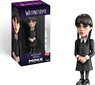 Produktbild von MINIX, Mittwoch Addams Figur aus der Mittwoch Serie in PVC 12 cm, Schwarz