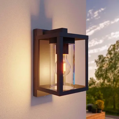Produktbild von Ledvion LED-Wandleuchte mit Sensor, Anthrazit, 7,5W, 2100K, E27, IP44