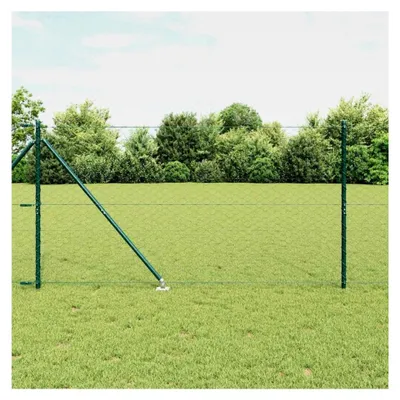 Produktbild von Zaunpfosten Grün 100 x 1,2 m (50 mm Maschenweite) aus Stahl und PVC für Gartenzaun, Hundezaun, Weidezaun, Hühnerzaun und Gartennetz mit Stachelankerfixierung