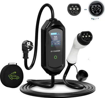 Obrázek produktu pro Přenosná nabíječka EV, inteligentní ovládání přes WiFi a Bluetooth, nastavitelný nabíjecí proud, typ 2 5M