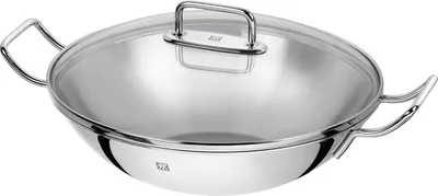 Obrázek produktu pro Wok z nerezové oceli - vhodný na indukci - 1 kus - stříbrný - Ø 32 cm