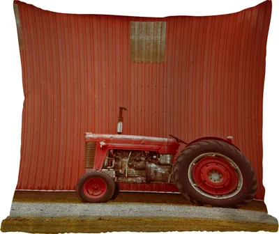 Produktbild von MuchoWow® Outdoor Kissen - Traktor - Scheune - Rot - Bauernhof - 45x45 cm - Wetterfest - Lounge Kissen - Fotokissen - Dekoratives Kissen