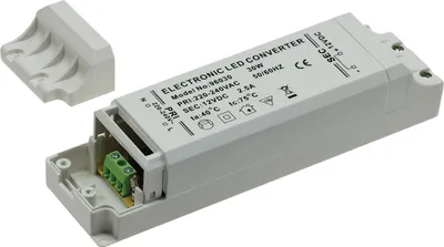 Obrázok produktu pre ChiliTec LED transformátor CT-30-V2, 1-30W 230V AC na 12V=, uhlový