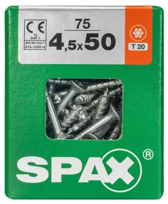 Immagine prodotto di SPAX vite universale a testa svasata Trx T 20 4,5x50 (75 pezzi)