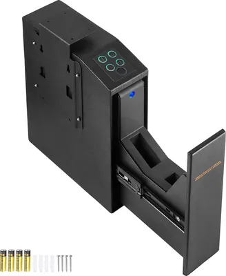 Immagine prodotto di Cassaforte per pistole SucceBuy, installabile a parete, con impronta digitale, chiave o password. Realizzata in acciaio laminato a freddo, dimensioni: 320 x 255 x 95 mm, cassaforte a muro sicura per una pistola.