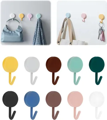 Produktbild von 10 kleine, selbstklebende Wandhaken, kein Bohren oder Nägel erforderlich, für Bademäntel, Handtücher, Badezimmer, Küche