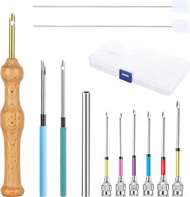 Produktbild von 12 StüCk Punch Needle Set, Stickerei Punch Nadel Werkzeug Set, Sticknadeln, Stanznadel Set, Sticken ZubehöR, Leiter