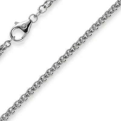Produktbild von 3mm Zopfkette Kette Collier aus 585 Gold Weißgold Goldkette 50cm Uni