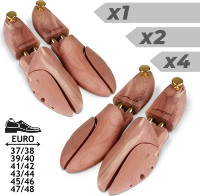 Produktbild von Jago® Schuhspanner - 2 Paar, aus Zedernholz und Aluminium, mit Spiralfeder, Größe 45-46 - Schuhstrecker, Schuhdehner, Schuhweiter, Schuhform