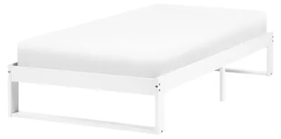 Zdjęcie produktu dla BELIANI Łóżko białe sosnowe 90 x 200 cm rama ze stelażem bez zagłówka minimalistyczne skandynawskie