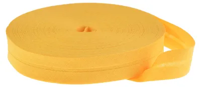 Schrägband Baumwolle Breite 14mm gefalzt gelb