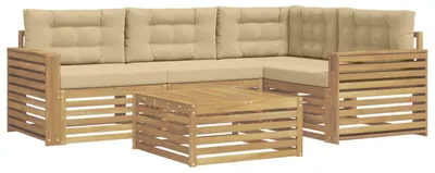Immagine prodotto di Set di divani da esterno, 5 pezzi, colore beige, dimensioni 79 x 79 x 37 cm