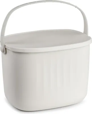 Zdjęcie produktu dla Silikonowy pojemnik na odpady kuchenne - 5L pojemnik kompostowy na odpady organiczne - mały pojemnik na odpady organiczne z pokrywą - estetyczny i odporny na zapachy - bez pojemnika na odpady kuchenne