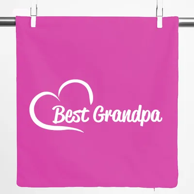 Produktbild von Huuraa Kissenbezug Best Grandpa Heart 40x40cm Fuchsia Baumwolle Dekokissenbezug Geschenkidee