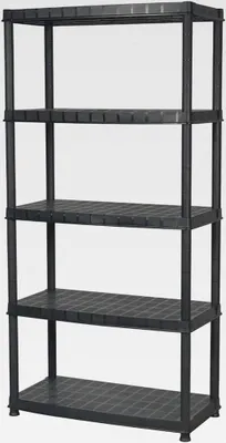 Produktbild von Lagerregal 5-Tier Schwarz 85x40x185 cm Kunststoff Lagerregal für Garage, Abstellraum, Kellerregal