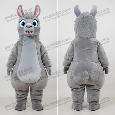 Produktbild von Samtgraue MASTICOT Cartoon-Lama-Maskottchen