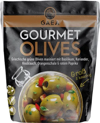 Produktbild von GAEA Gourmet Grüne Oliven Entsteint