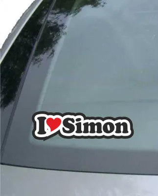 Produktbild von INDIGOS UG - Aufkleber / Autoaufkleber I Love Heart - Ich liebe mit Herz 15 cm - I LOVE Simon - Auto LKW Truck - Sticker mit Namen vom Mann Frau Kind