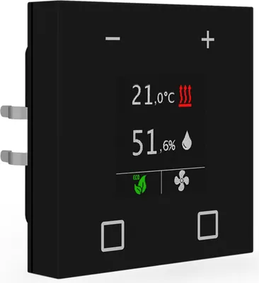 Image de MDT KNX Thermostat d'ambiance secondaire Smart 55, noir mat, 1 pièce.