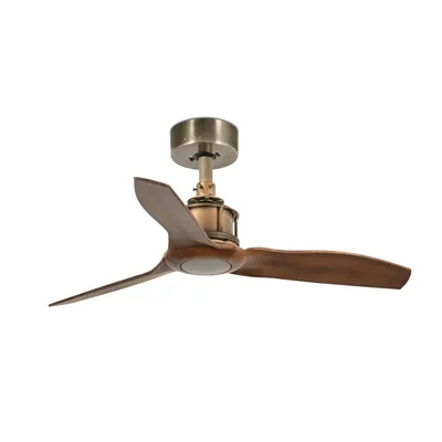 Produktbild von Energiespar Deckenventilator mit Fernbedienung Just Fan Messing / Walnuss 81 cm