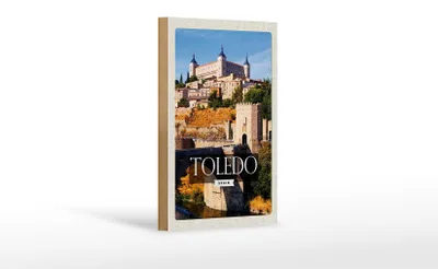 Produktbild von Holzschild Reise 12x18cm Tolerado Spain Altstadt Reiseziel Dekoration