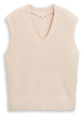 Productafbeelding van Tom Tailor damespullover 1049136, model met V-hals, kleur: zandbeige