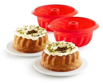 Obrázek produktu pro Lékué 880803, Forma na bábovku, Kulatý, 0,7 l, -60 °C, 220 °C, Červená
