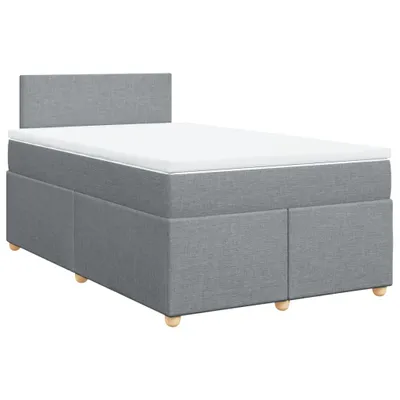 Image de vidaXL Lit boxspring avec matelas gris clair 120x200 cm Tissu