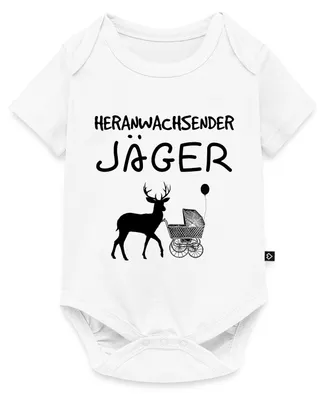 Produktbild von Spreadshirt Heranwachsender Jäger Nachwuchs Kurzarm Tages Baby Body, 62 (2-3 M.), Weiß