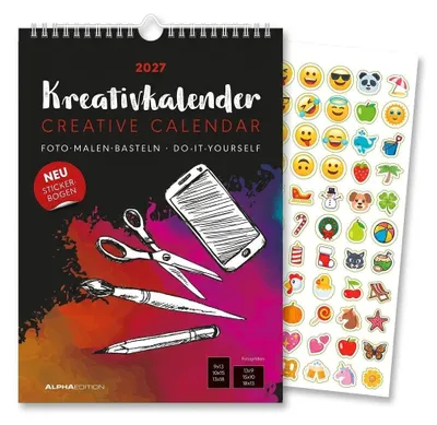 Produktbild von Kreativkalender A4 schwarz 2027