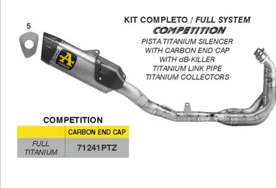 Produktbild von ARROW COMPETITION Vollauspuff Titan für Yamaha YZF R9
