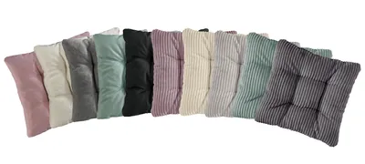 Produktbild von Stuhlkissen 4er Set | Sitzkissen Kord grau 38 x 38 x 6 cm | Für Garten, Küche & Esszimmer | XDREAM