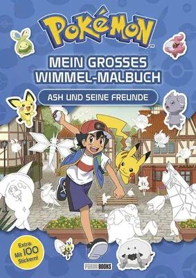 Immagine prodotto di Pokémon: Mein großes Wimmel-Malbuch - Ash und seine Freunde