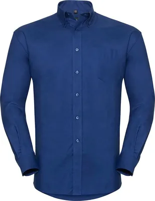 Image de Chemise Russell Oxford pour homme, manches longues, facile d'entretien BC1023 (46) (Bleu roi)