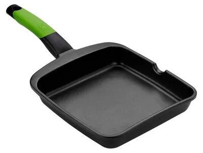 Produktbild von BRA Prior A121459, Quadratisch, Grillpfanne, Schwarz, Grün, Teflon Classic, Aluminium-Guss, Gas, Induktion