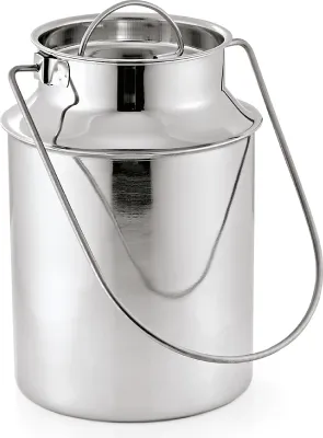 Produktbild von Transportkanne Mit Tragebügel und Steckdeckel, 6 L, Chromnickelstahl, silber
