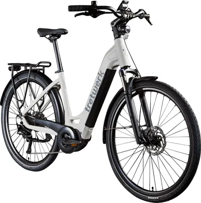 Immagine prodotto di Tretwerk Amber E Bike Donna Bicicletta elettrica da 28 pollici 155 - 185 cm Bicicletta olandese grigia 48 cm