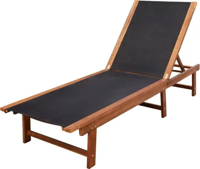 Produktbild von vidaXL Sonnenliegen 2 Stk. mit Tisch Akazie Massivholz und Textilene