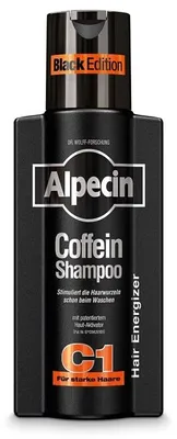 Imagen del producto de Alpecin Champú con Cafeína C1 Black Edition, 250 ml - previene la caída del cabello antes de que sea visible