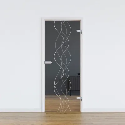 Produktbild von Pertura Glastür Komplettset Glera Curl 01 959x2097x8 mm Rechts inkl. Studio Beschlag Edelstahl unverschließbar
