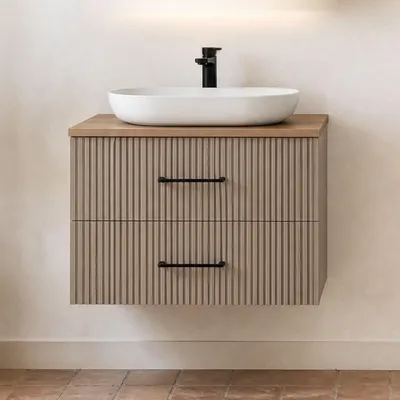 Produktbild von Waschtisch-Set Liana | Waschbecken mit Unterschrank 80 cm | Konsolenwaschtisch
