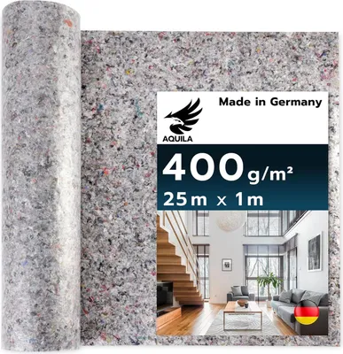 Produktbild von AQUILA Profi Malervlies 25m x 1m, Extra Dick, 400 g/m², Kein Durchsickern, hochwertiges Abdeckvlies zum Streichen, Schutz für Böden & Möbel