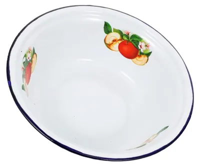 Produktbild von Salatschüssel Apfel Emaille Vintage Schale: Rührschüssel, Suppenschüssel, Dessert- und Servierschale