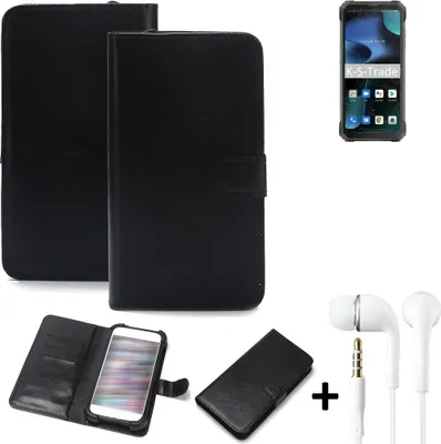 Produktbild von K-S-Trade Wallet Case Handyhülle kompatibel mit Blackview BV8800 Schutzhülle Flip cover Flipstyle Tasche Hülle Flipcover Slim Bumper schwarz + in