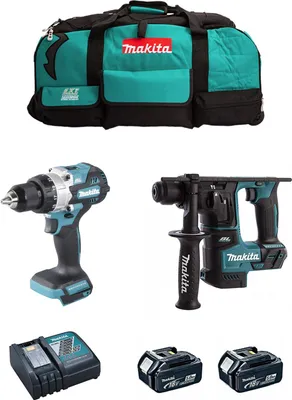 Image de MAKITA Kit MK216 (DHP486 + DHR171 + 2 x 5.0 Ah + DC18RC + LXT600)